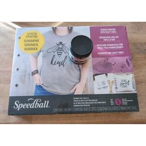Speedball Beginner Level 1 Craft Vinyl Screen Printing Kit  Fabric Extra Ink 8oz